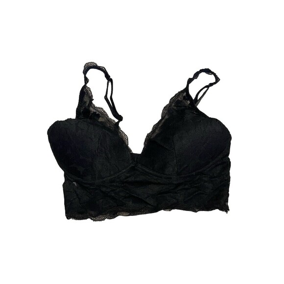 Pink By Victorias Secret Lace Bralette Size Small Black Color Stretch - Picture 1 of 3